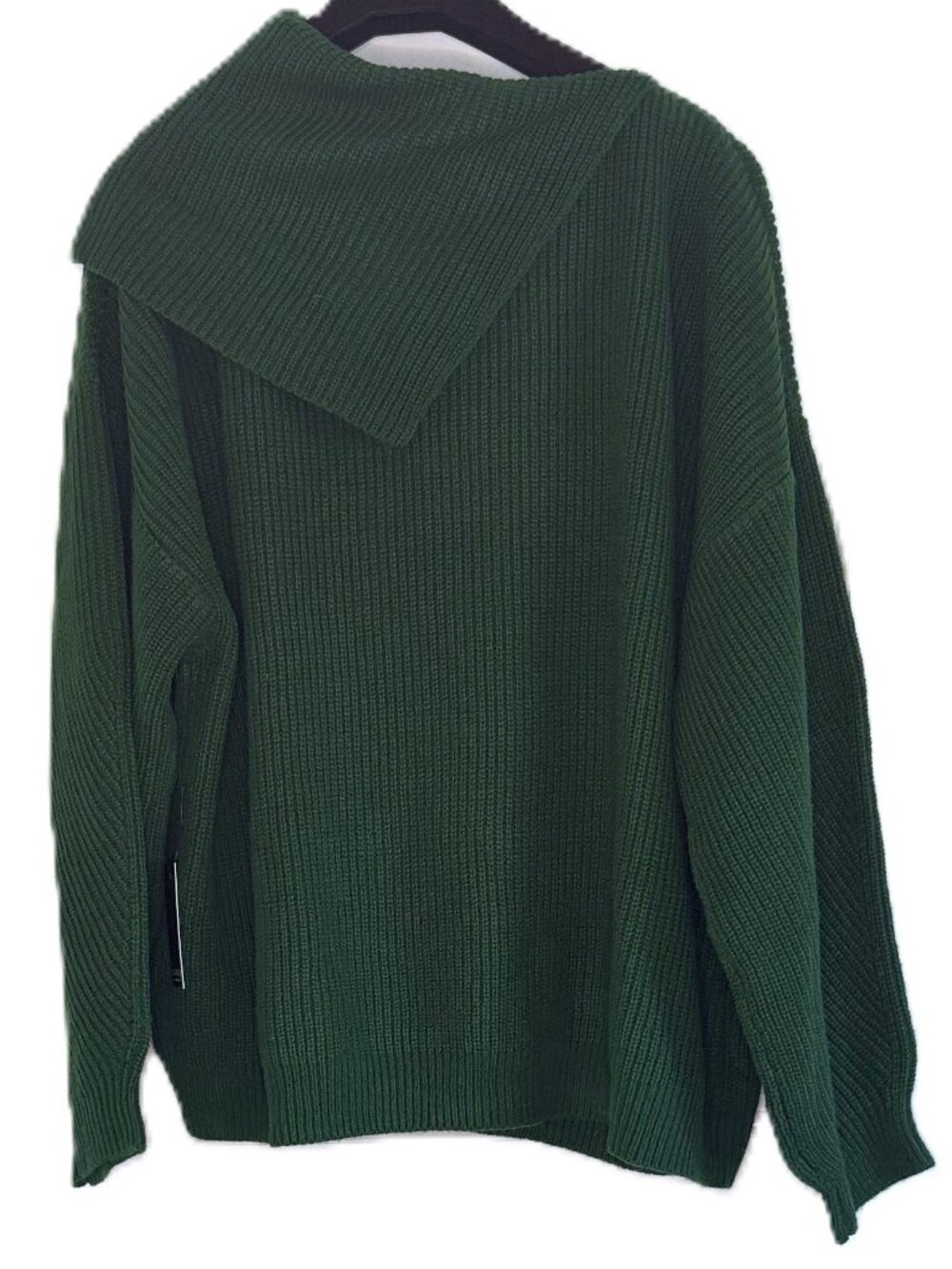 ELOQUII, SIZE 22/24, GREEN FOLDOVER TURTLENECK SWEATER SWEATER